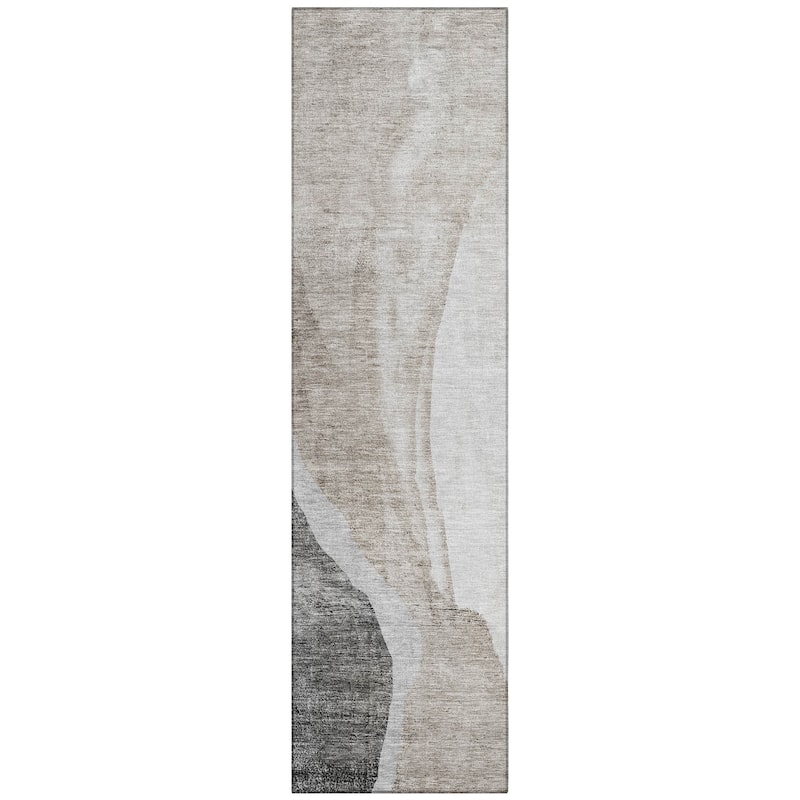 Machine Washable Indoor/ Outdoor Chantille Modern Abstract Rug
