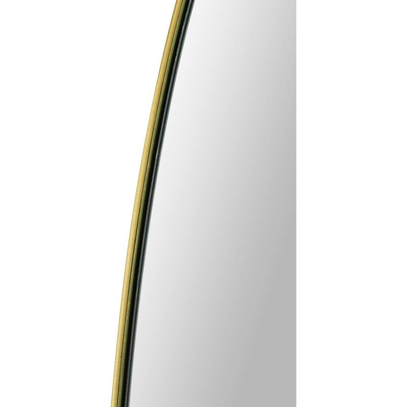 Oval Edged Rectangular Wall Mirror - 36" - Brushed Brass and Clear