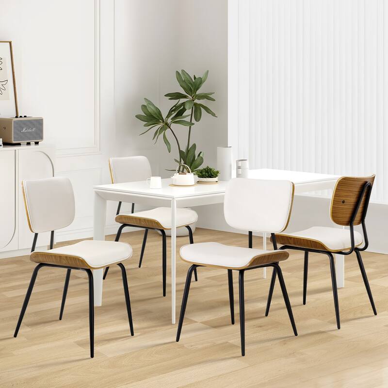 Faux Leather Upholstered Dining Chairs Set of 2/4 - 33.5" H x 17.5" W x 23" D