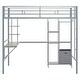preview thumbnail 7 of 14, Twin Size Metal Loft Bed with Desk and Storage Shelves, Full-length Guardrails