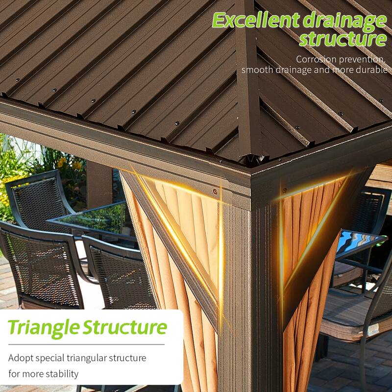 Outdoor Double Roof Hardtop Gazebo