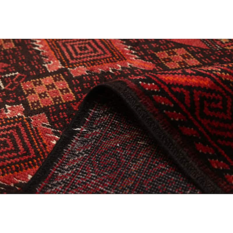 ECARPETGALLERY Hand-knotted Baluch Black, Red Wool Rug - 3'2 x 5'10
