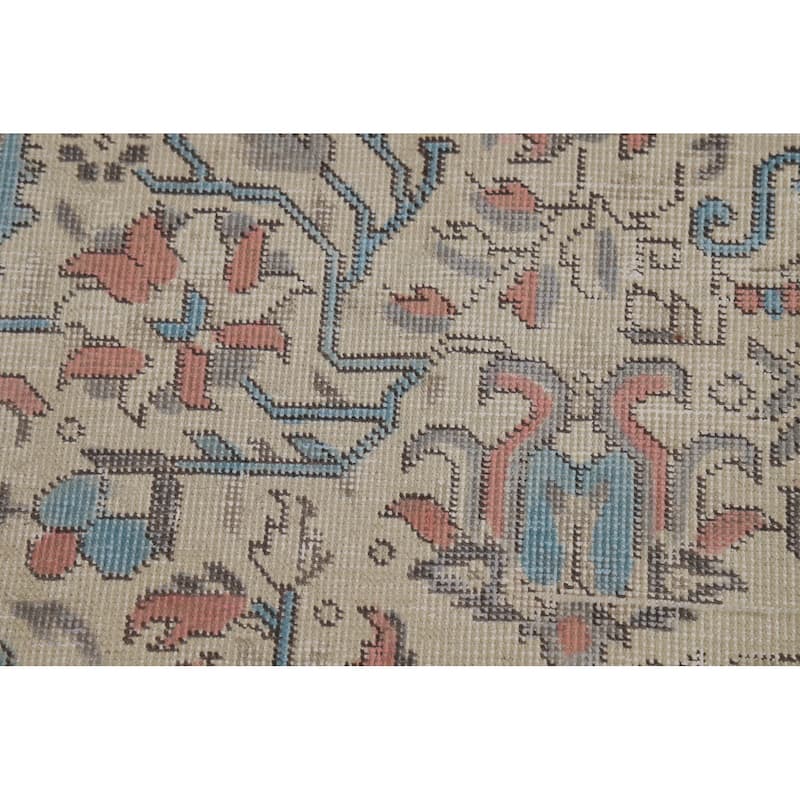 Geometric Tabriz Persian Area Rug Handmade Dining Room Wool Carpet - 9'3"x 12'8"