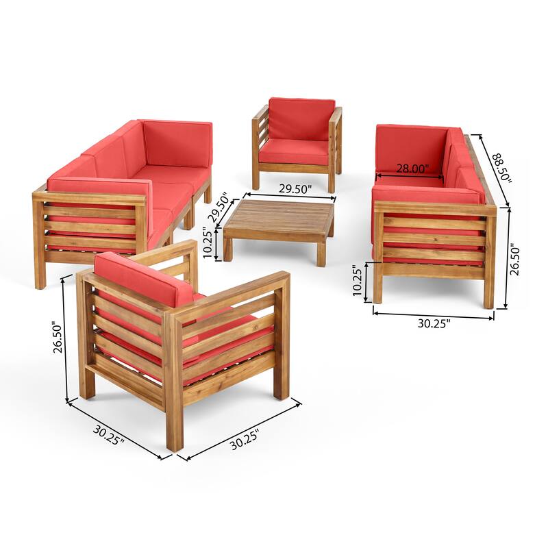 Oana Outdoor 8-seat Acacia Sofa and Club Chair Set by Christopher Knight Home