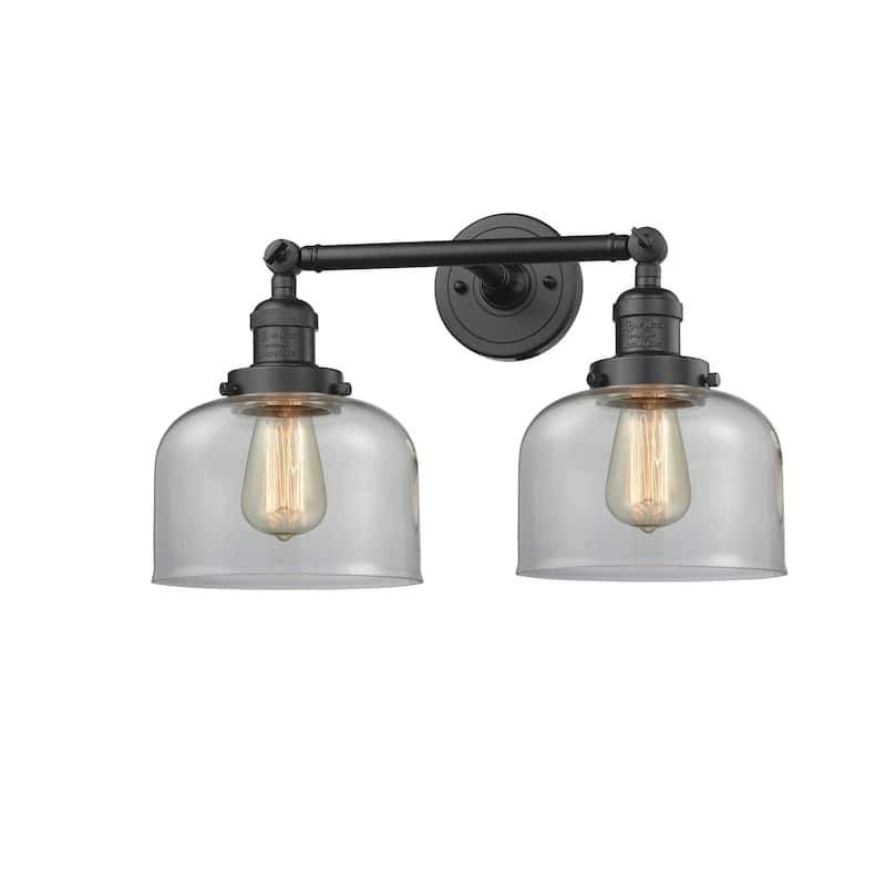 Innovations Lighting Large Bell 2 Light 19" Wide Bathroom Vanity Light - Oiled Rubbed Bronze / Clear