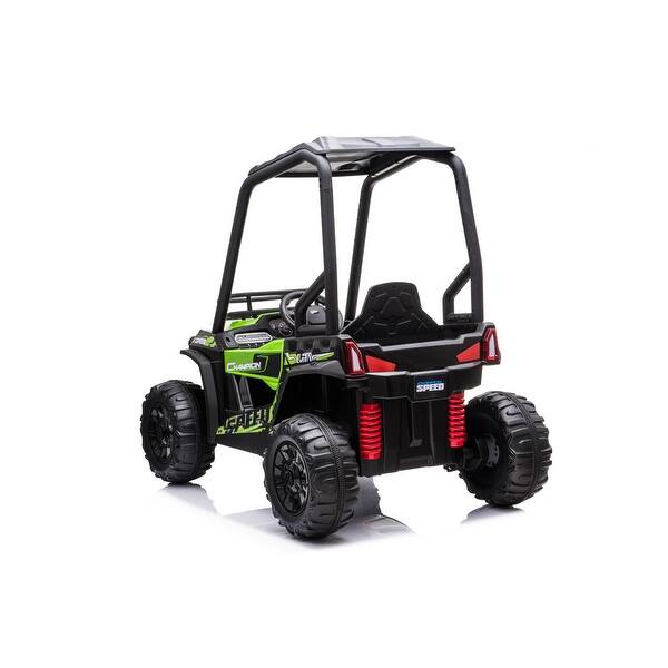 slide 2 of 9, Green 24V Electric Kid Ride On Car with Remote Control 4 Wheels Motorized Vehicles Children Toys 2 Speeds, LED Headlights Green