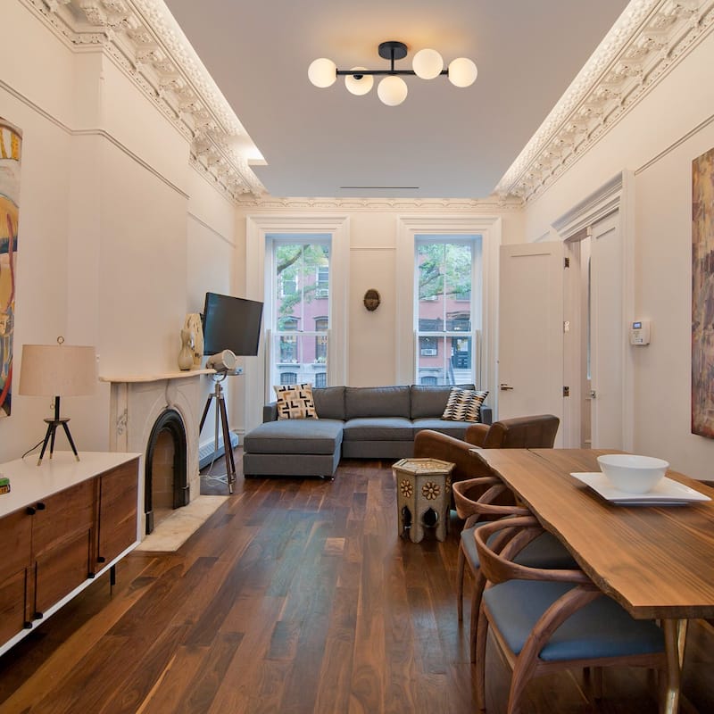 5-Light Dimmable Semi Flush Mount Ceiling Light with Globe Opal Shade - W26.38"