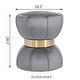 preview thumbnail 5 of 11, Adeco Modern Velvet Round Ottoman With Gold Metal Band