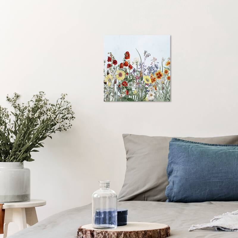 Wynwood Studio Canvas Classic and Figurative Lafleurisia Blue and Light Blue Traditional Wall Art Canvas Print - 12 x 12