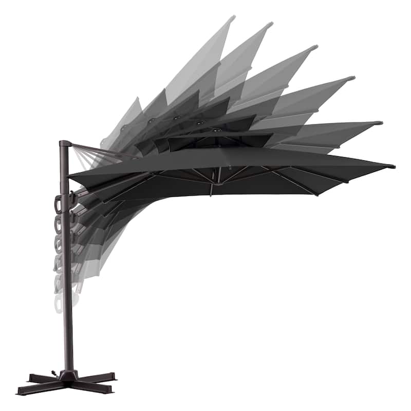 Pellebant Outdoor Patio Cantilever Umbrella with Base