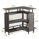 preview thumbnail 14 of 19, L-shape Home Bar Unit, Liquor Bar Table with 2-Tier Storage - N/A