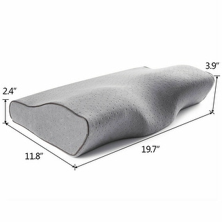 Contour Memory Foam Pillow Ergonomic Cervical Neck Support for Sleep - Grey
