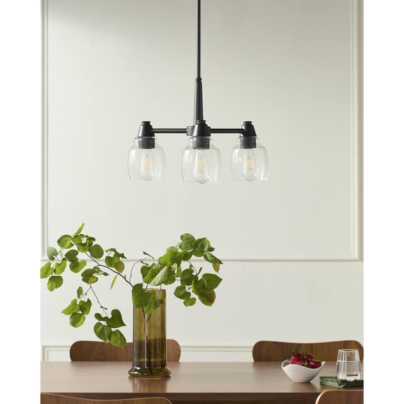 Livabliss Tarrega Modern Chandelier - 21"L x 21"W x 14"H - Black