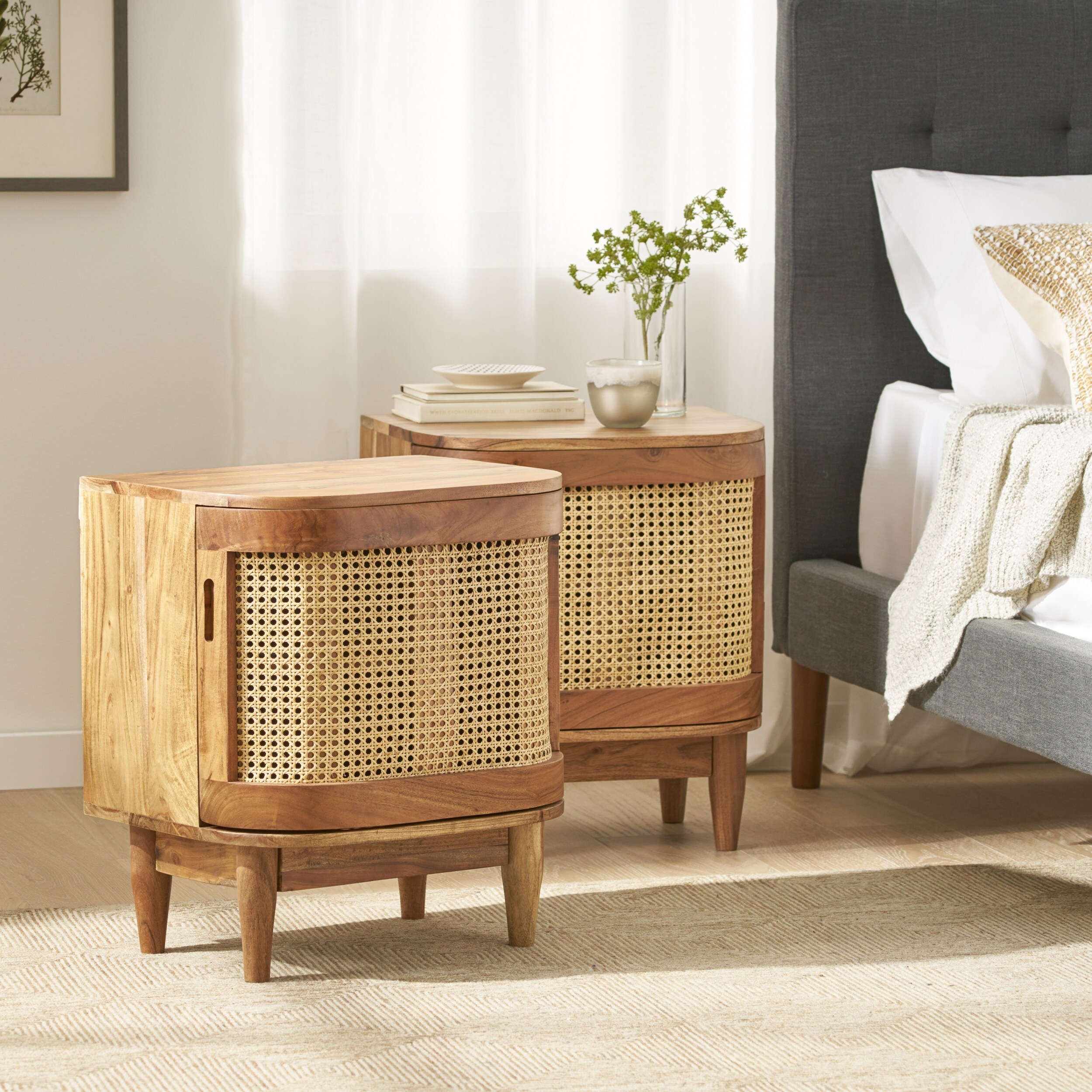 Cane night stand outlet