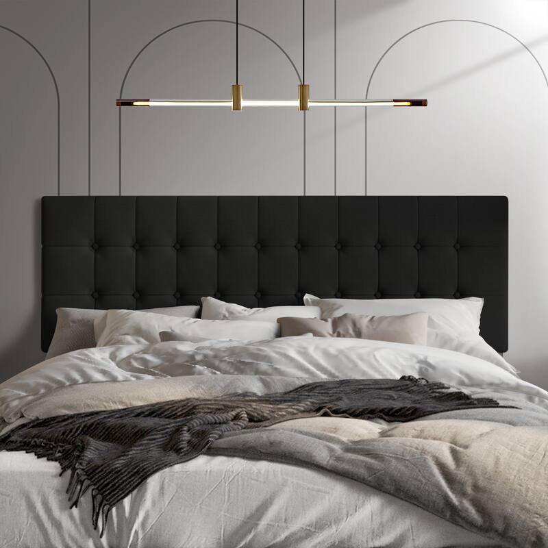 CraftPorch Linen Button Tufted Upholstered Adjustable Headboard