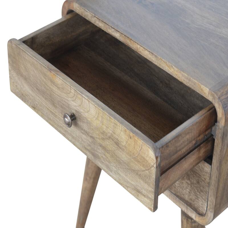 HomeRoots 22" Natural Solid Wood Distressed Two Drawer Nightstand