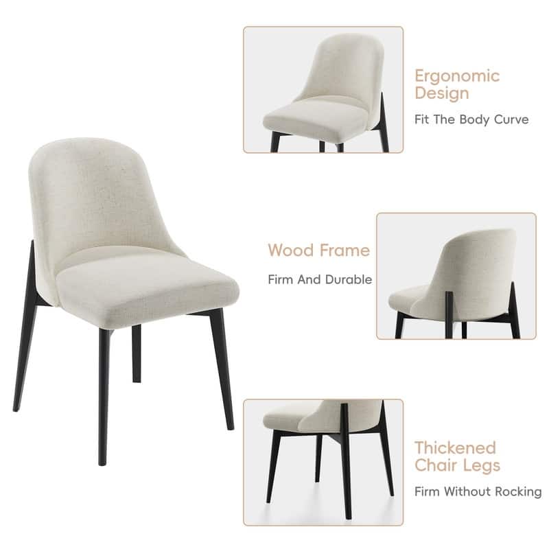 5-Piece Modern Round Dining Table Set with Upholstered Chairs Pedestal Base