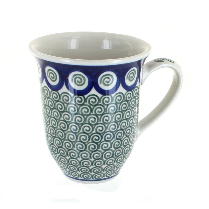 Blue Rose Polish Pottery 826 Ceramika Artystyczna Large Coffee Mug