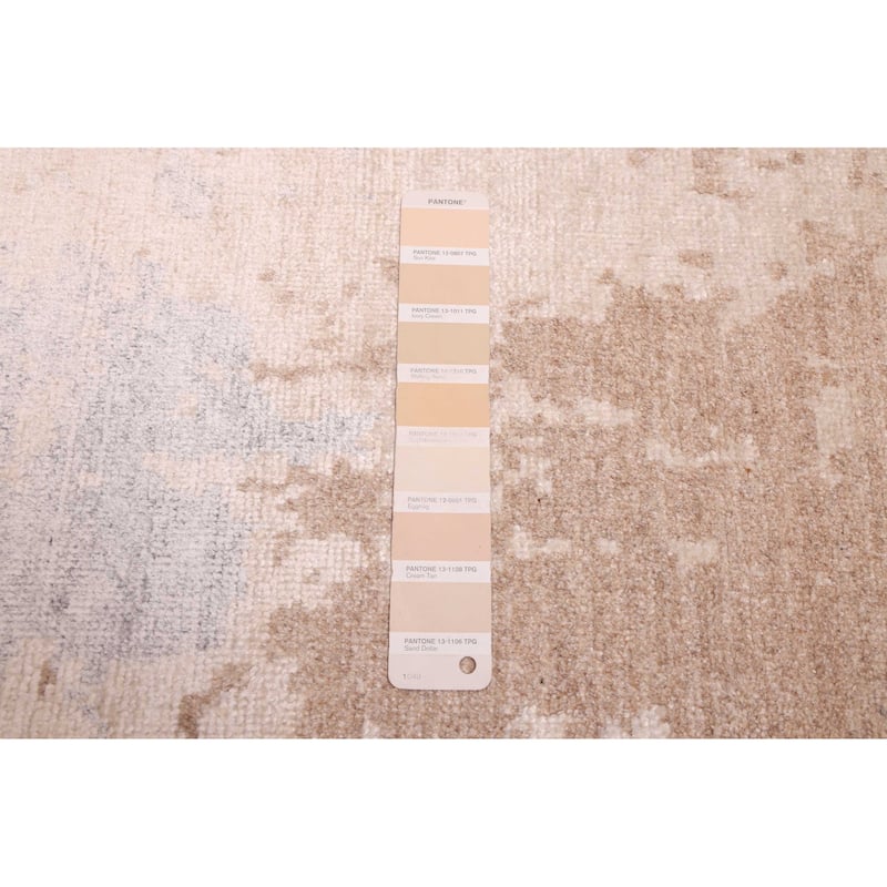 ECARPETGALLERY Hand-knotted Legacy Beige, Brown Silk, Wool Rug - 2'4 x 11'11