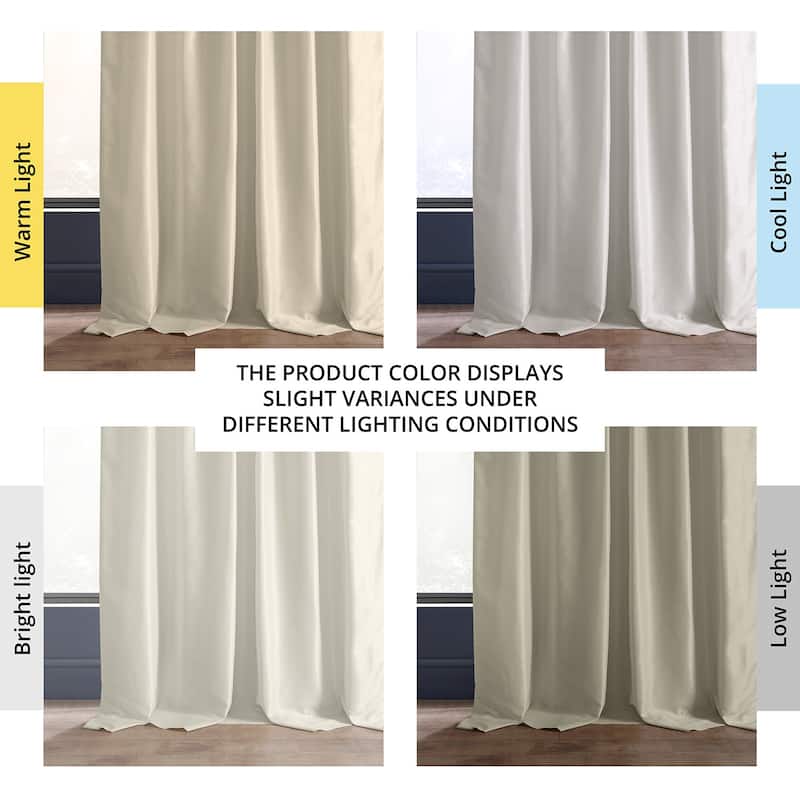 Exclusive Fabric Off-white Textured Faux Dupioni Silk Curtain Panel
