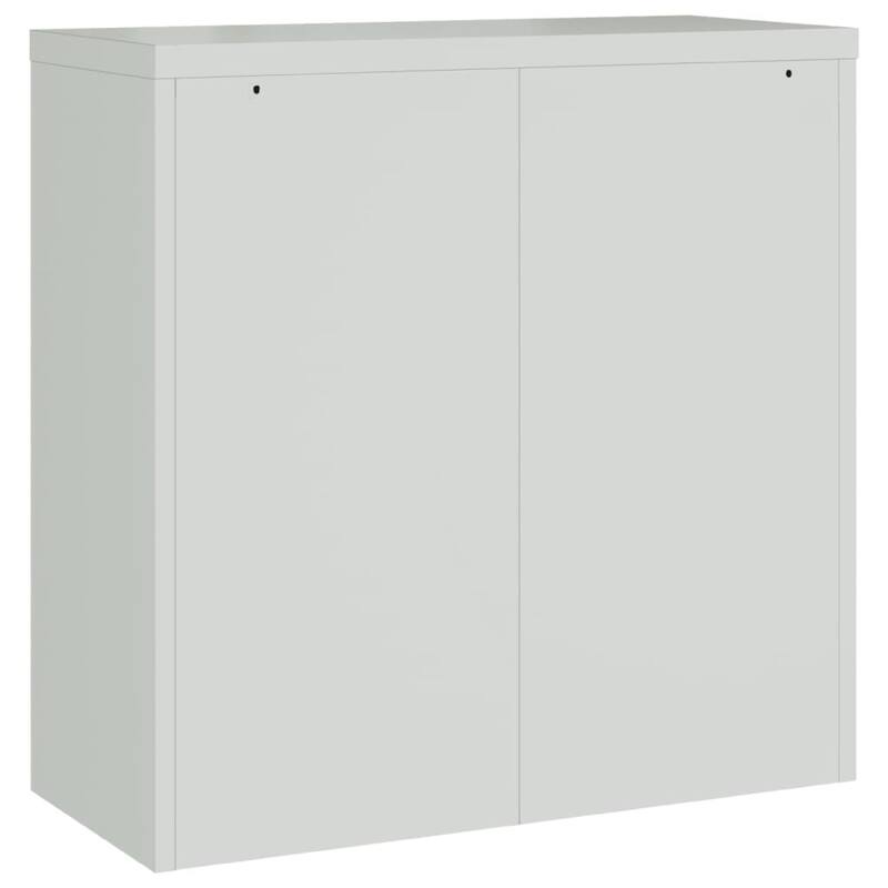 Filing Cabinet, Matte Gray Steel Body, 2 Adjustable Shelves, 35 Inch