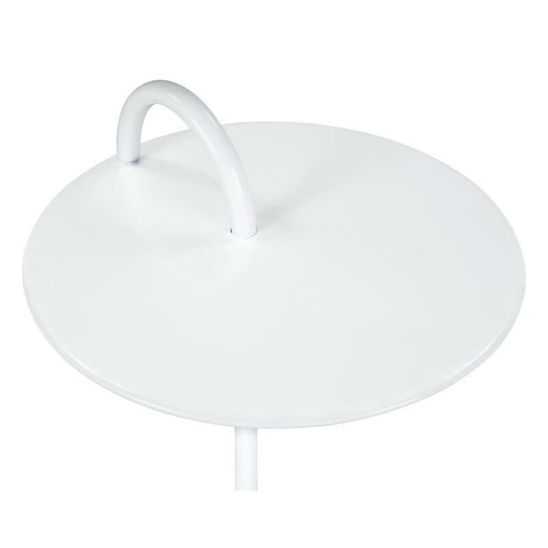 HomeRoots 25" White Iron And Marble Round Pedestal End Table - 12' X '25' X '12