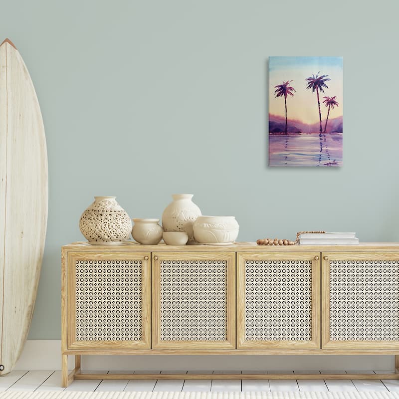 Stupell Purple Hued Palm Trees Canvas Wall Art Design By Stephanie Fielden