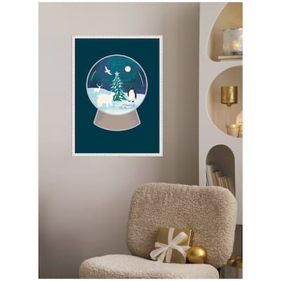 Kate and Laurel Sylvie Beaded Northern Lights Framed Canvas by Teju Reval