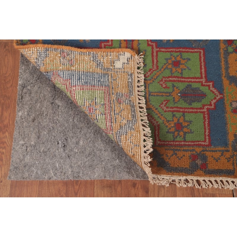 Blue Geometric Heriz Serapi Oriental Runner Rug Handmade Wool Carpet - 2'7"x 7'10"