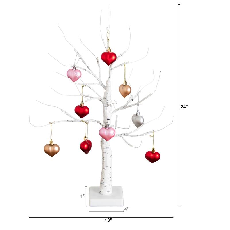2-ft Pre-Lit Valentine's Day Twig Tree with X Warm White LED Lights