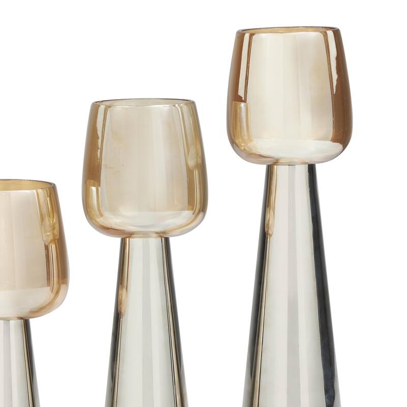 Stainless Steel Metal Candle Holder with Gold Cup Candle Holders - Set of 3 Silver or Gold - Roche River Decor
