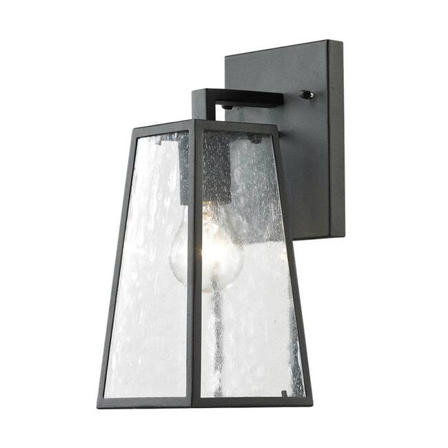 Elegant Lighting 11-3/4" Tall Outdoor Wall Sconce with a Glass Shade - Matte Black