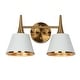 preview thumbnail 10 of 14, Nisa Modern Gold 2-Light Bathroom Vanity Light White Gold Wall Sconce - L 14" x W 7.9" x H 8.5"