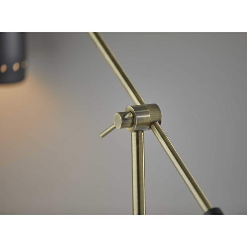 Black & Gold Metal Mid Century Desk Lamp with Cone Shade Rotary Switch Extra Large - 36.5” x 8” x 31.75” (D x W x H)