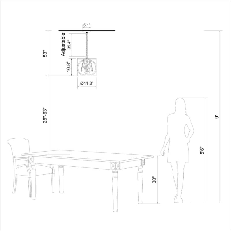 Aurelia 3-light Metal Cage Drum Chandelier