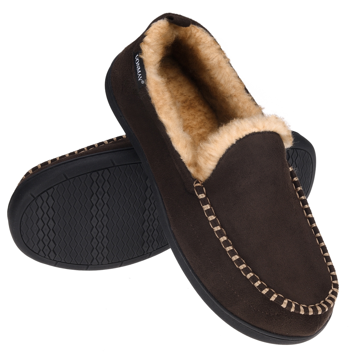 mens leather indoor outdoor slippers