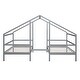 preview thumbnail 9 of 20, Double Twin Canopy House Beds with Table - Pine Wood Frame