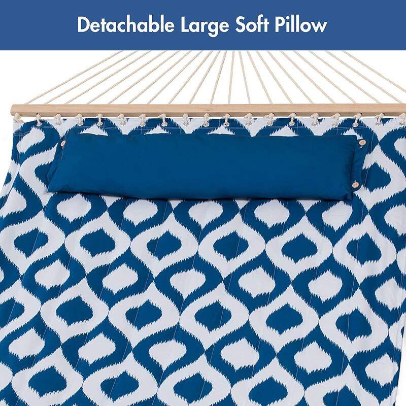 Outdoor Portable Double Hammock with Stand&Pillow Max 475 lbs Capacity
