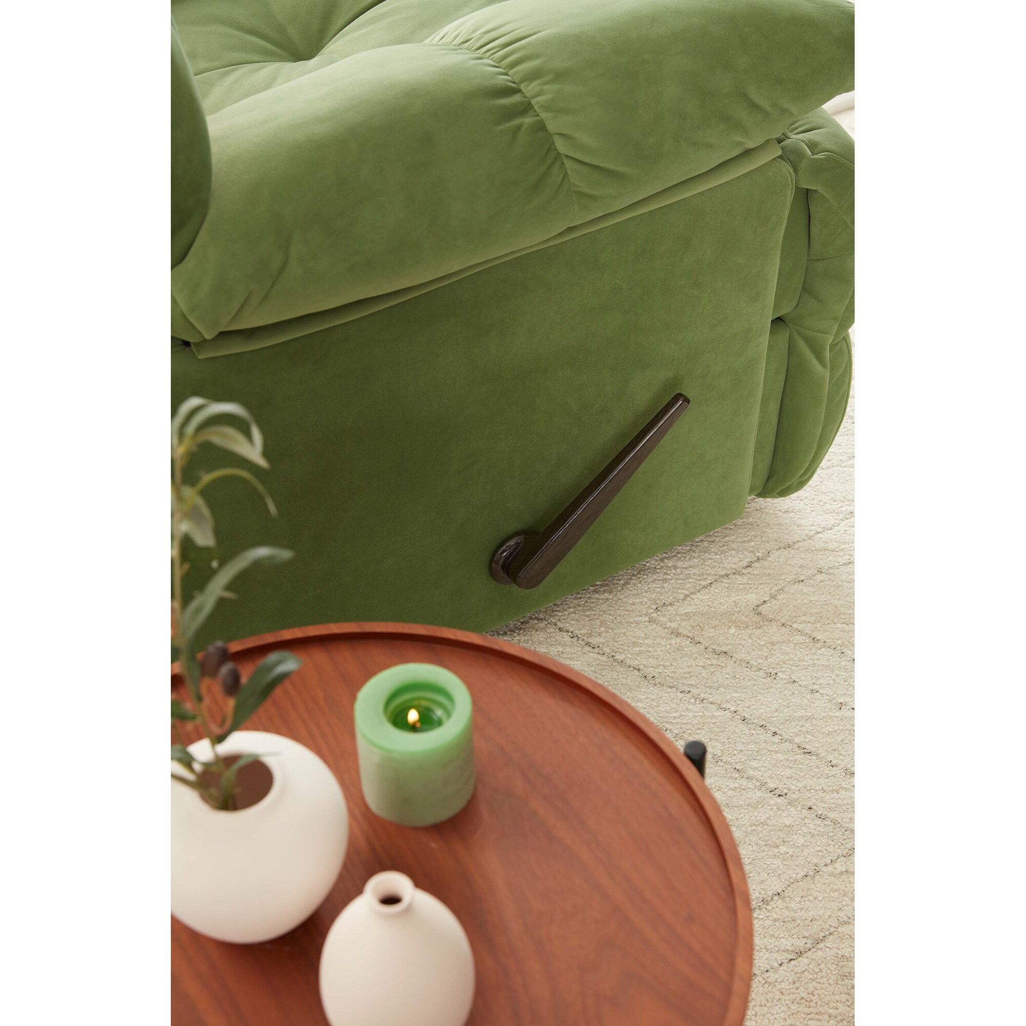 Lime Green Oversized Ergonomic 360° Swivel Manual Recliner with