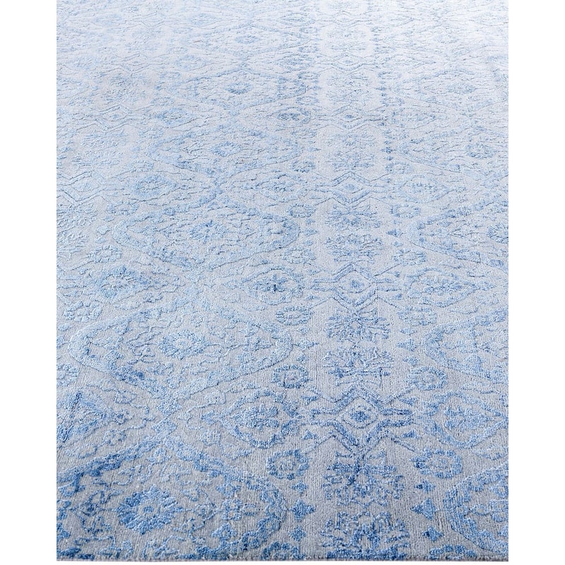 Ikat One-of-a-Kind Hand-Knotted Area Rug, Gray - 9' 0" x 12' 4"
