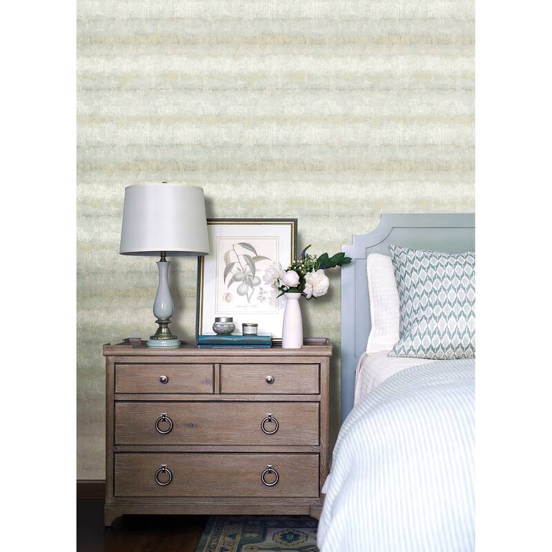 A-Street Prints Morningtide Seafoam Textured Stripe Wallpaper