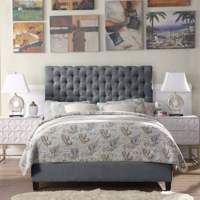 Calia Diamond Tufted Upholstery Chesterfield Platform Bed