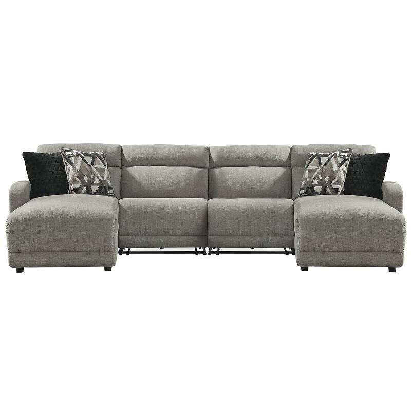 Signature Design by Ashley Colleyville Gray 4-Piece Power Reclining Sectional with Chaise - 140"W x 65"D x 39"H