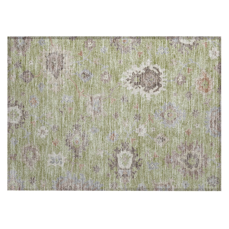 Machine Washable Indoor/ Outdoor Chantille Traditonal Kashan Rug