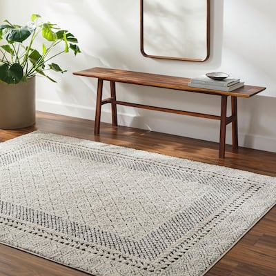 Livabliss Freud Bohemian Bordered Area Rug