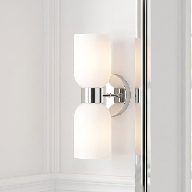 Acroma 2-light Mid-century Modern White Gold Wall Sconce with UL