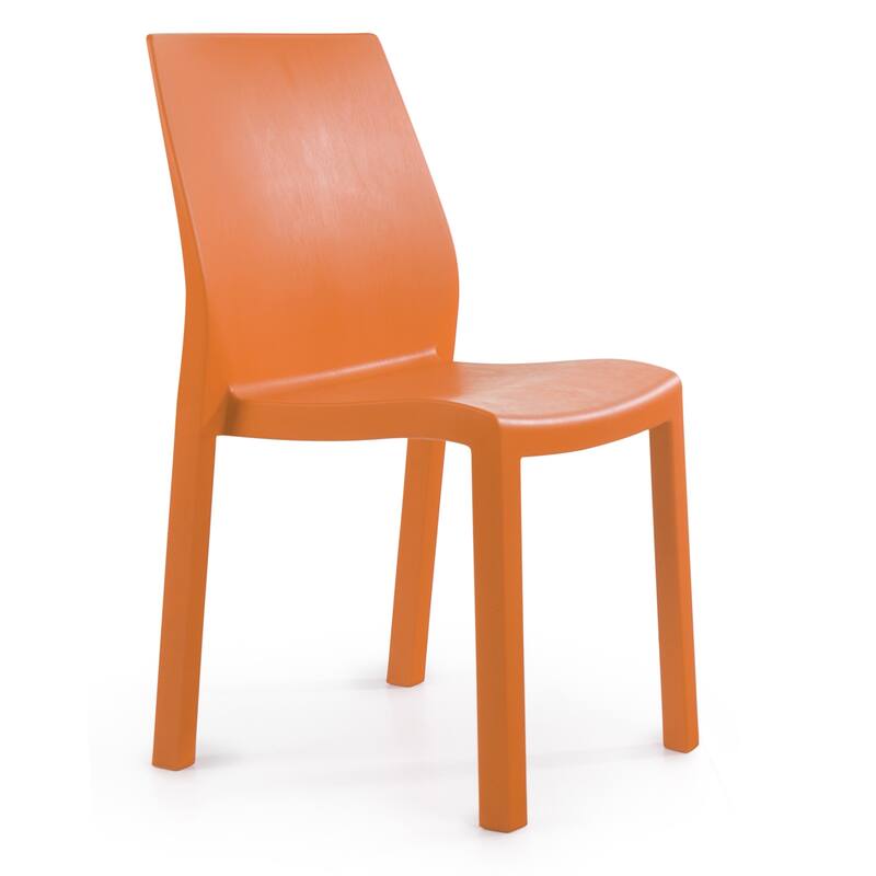 WRGHOME Modern Stacking Patio Dining Side Chair Indoor/Outdoor (Set of 2) - 33.27'' H X 18.50'' W X 21.06'' D