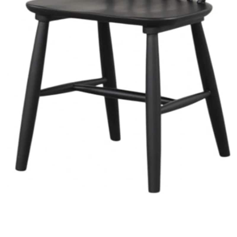 Baylee Side Dining Chair Set of 2, Farmhouse Spindle Back, Black Wood