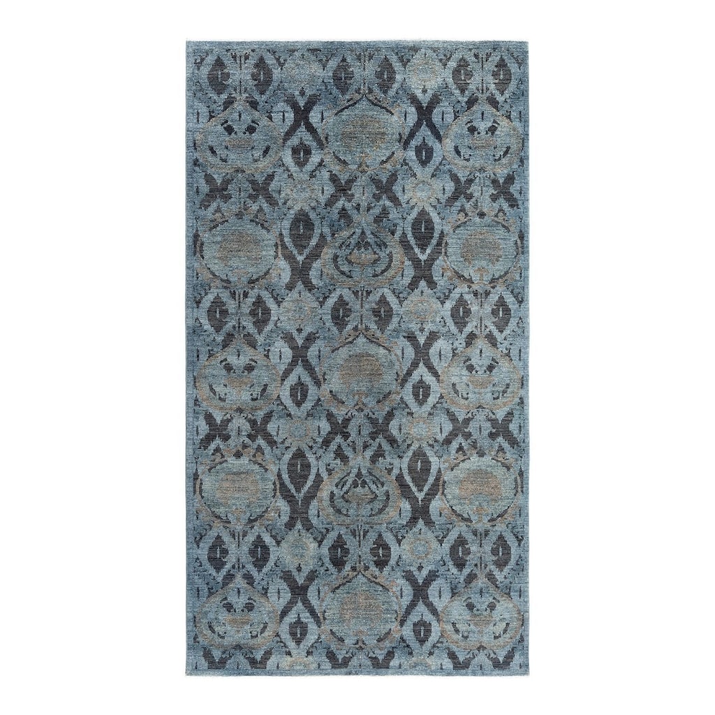 Overdyed, One-of-a-Kind Hand-Knotted Area Rug - Gray - 6' 3" x 11' 4"