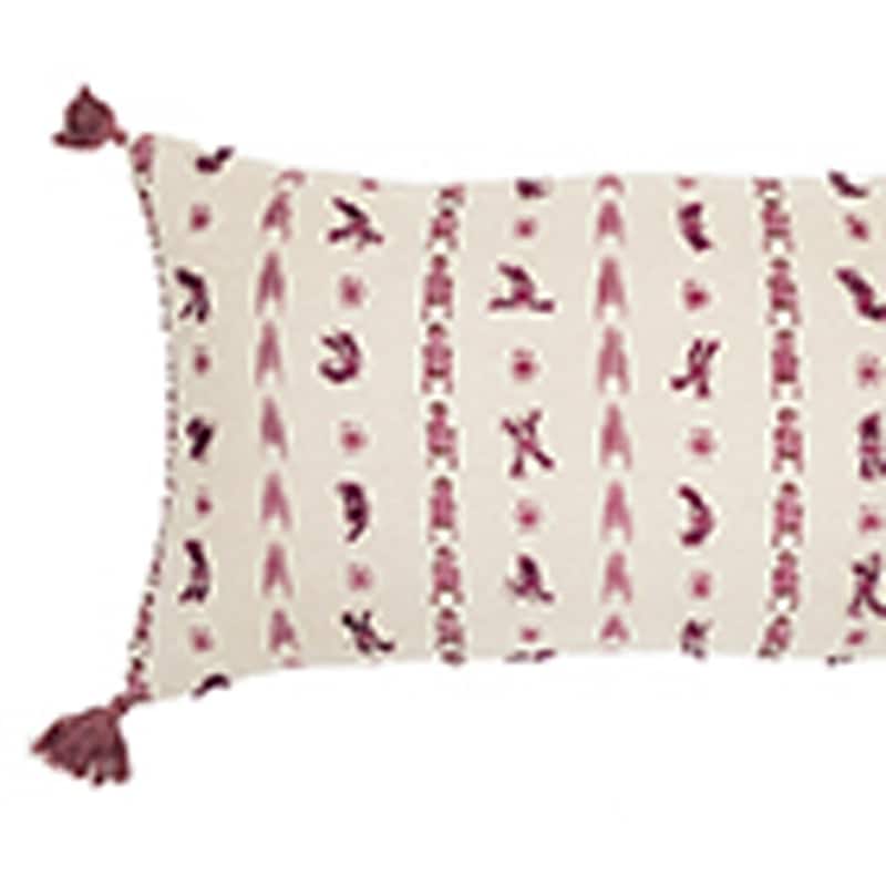 HomeRoots 14" X 26" Natural Cotton Throw Pillow